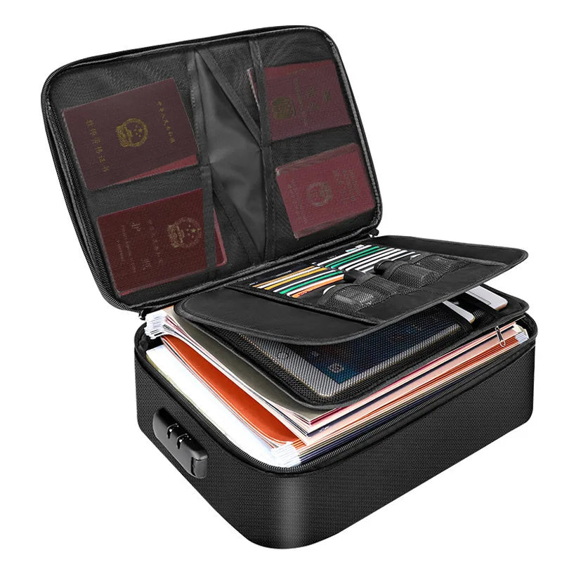 Fireproof Waterproof Document Storage Bag & Organizer Box Document Storage Bag PLUSH