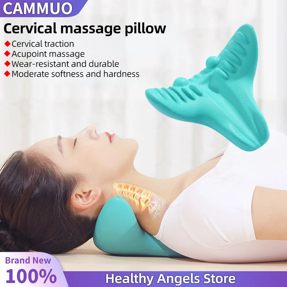 CAMMUO Cervical Neck Massage Pillow – Portable Traction Support Neck Massage Pillow PLUSH