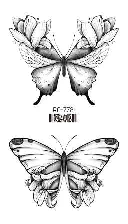 Pink Butterfly Temporary Tattoo Sticker – Waterproof Body Art Temporary Tattoo PLUSH RC-778
