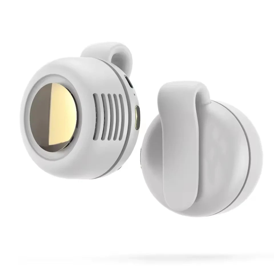 Bladeless Neck Fan – Hands-Free Clip-On 3-Speed Portable Wearable Neck Fan PLUSH WHITE