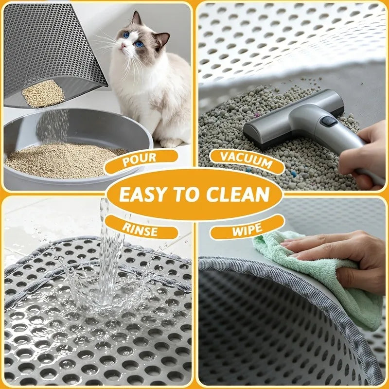 Cat Litter Trapping Mat – 2-Layer Waterproof Non-Slip Washable Cat Litter Mat PLUSH