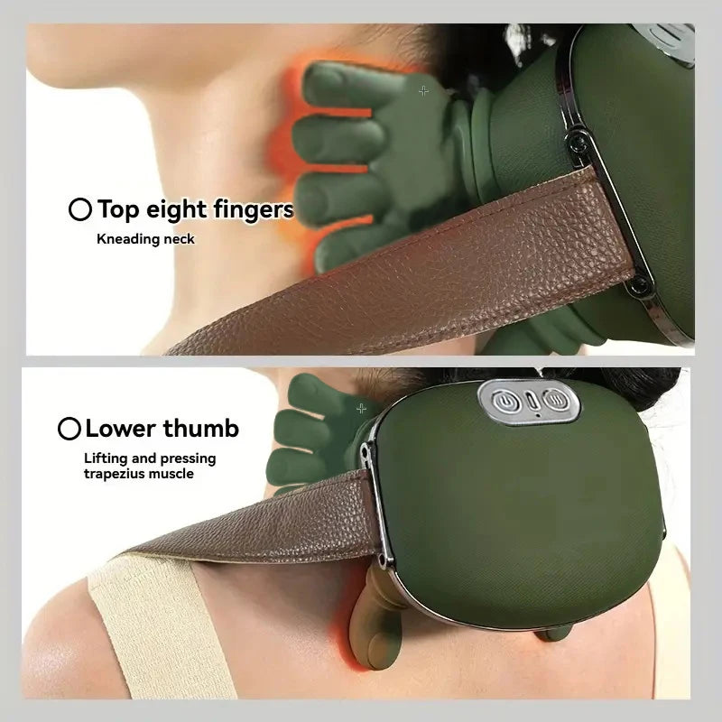USB Rechargeable 4D Neck & Shoulder Heating Massager Neck Shoulder Massager PLUSH