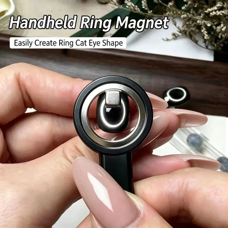 Cat Eye Nail Magnet Ring Tool with Handle | DIY Manicure Nail Art Magnet Tool PLUSH