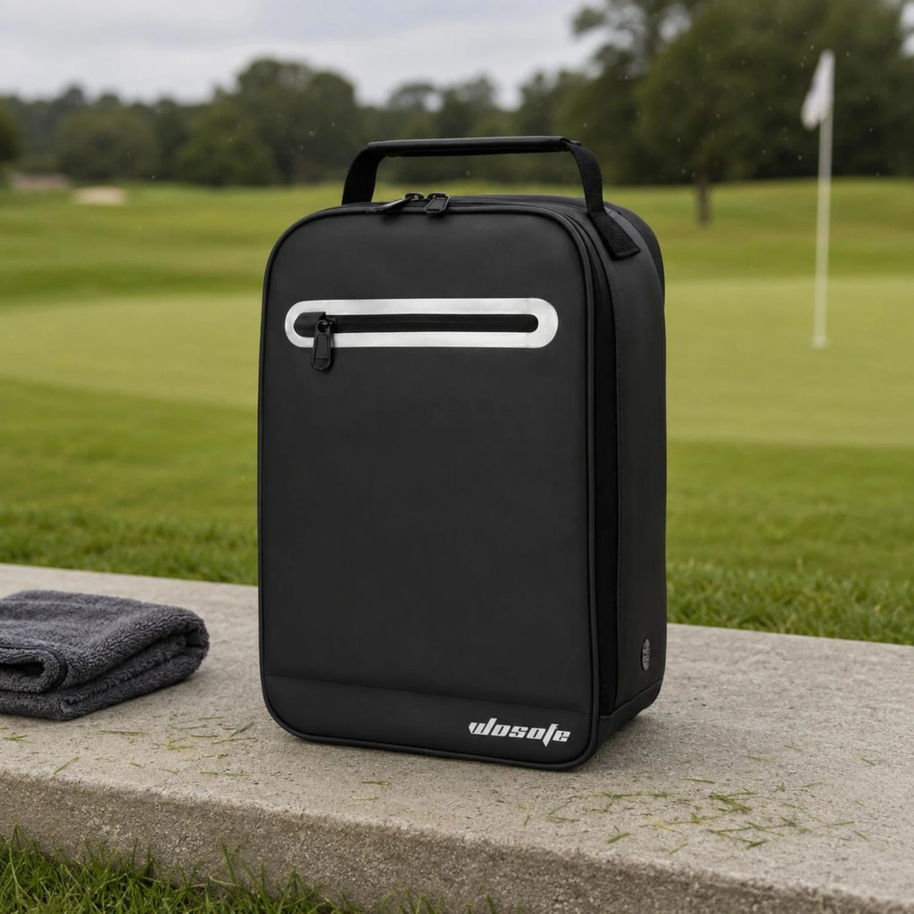 Leather Golf Shoe Bag | Upright Travel Shoe Organizer Case Golf Shoe Bag PLUSH