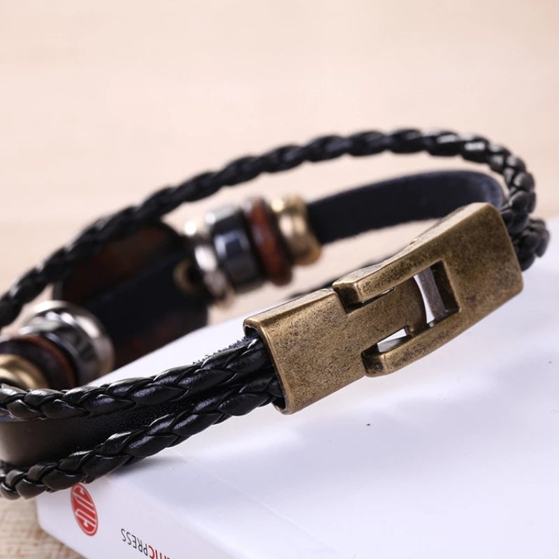 Retro Zodiac Constellation Leather Charm Bracelet – 12 Signs Leather Charm Bracelet PLUSH