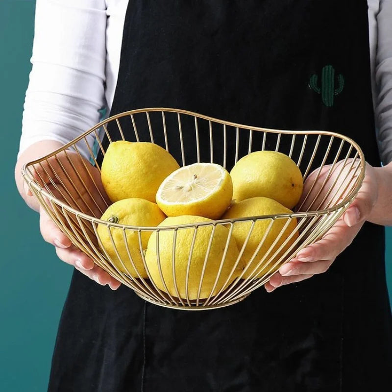 Nordic Iron Wire Fruit Basket | Multuse Storage Bowl Wire Storage Basket PLUSH