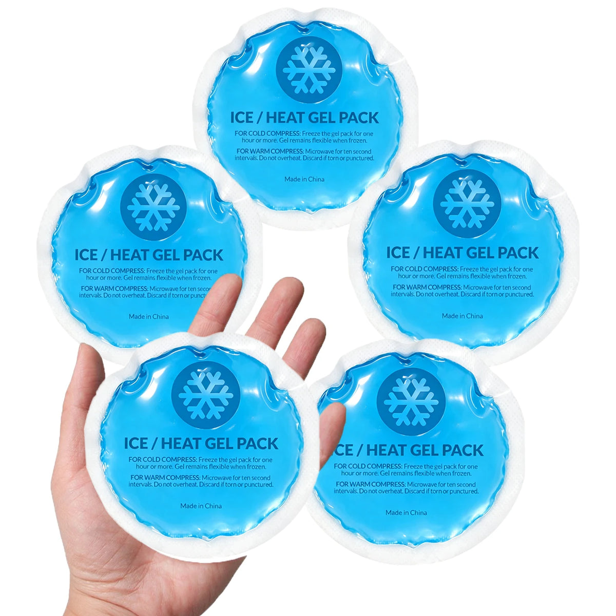 Reusable Gel Ice Pack – Hot & Cold Compress with Cloth Backing Hot Cold Gel Pack PLUSH 5PCS
