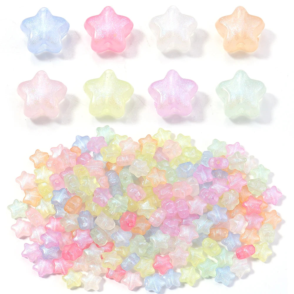 100pcs Acrylic Star Spacer Beads 10mm – DIY Jewelry Making Acrylic Spacer Beads PLUSH