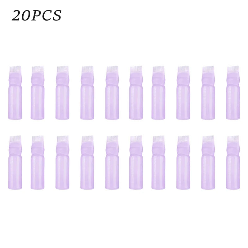 180ml Hair Oil Applicator Bottle – 10 or 20 Pack Refillable Hair Applicator Bottle PLUSH Purple 20pcs