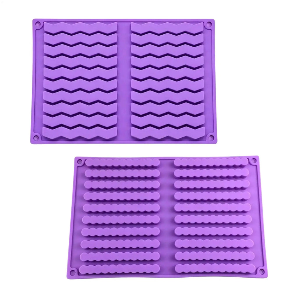 20-Cavity Wave Silicone Chocolate Mold – Candy, Soap & Ice Silicone Baking Mold PLUSH
