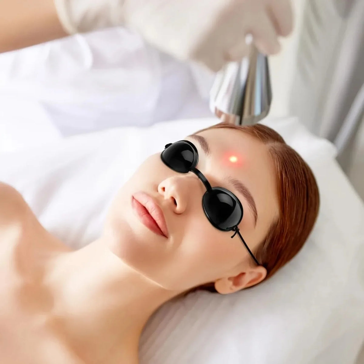 Red Light Therapy Glasses – See-Through Tanning Safety Goggles Eye Protection Goggles PLUSH