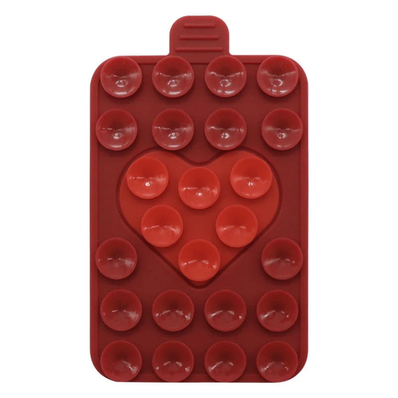Heart Silicone Suction Cup Phone Holder – Wall & Desk Stand Phone Suction Stand PLUSH style 3
