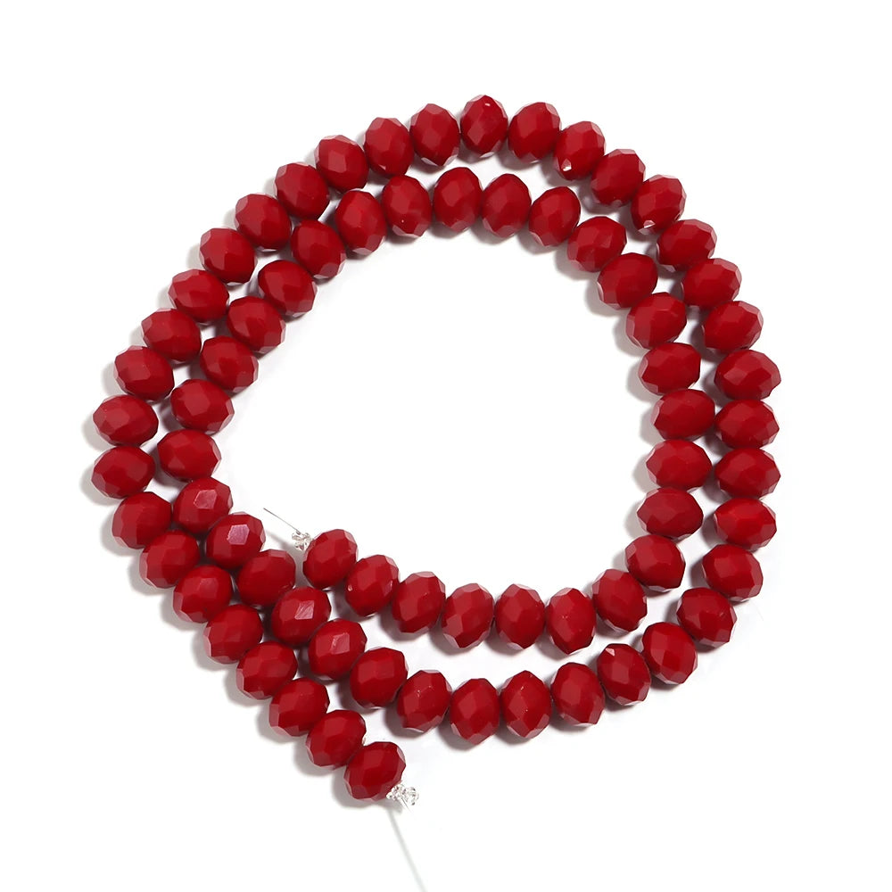 Red Faceted Crystal Abacus Rondelle Spacer Beads – DIY Jewelry Crystal Spacer Beads PLUSH 8x6mm ab 70pcs