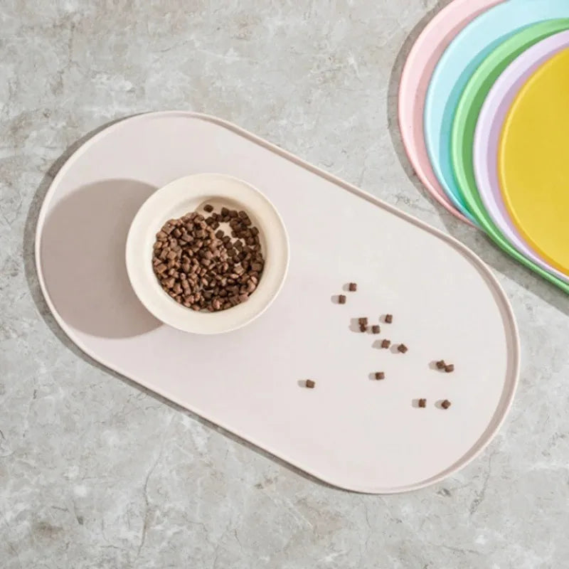 Non-Slip Waterproof Pet Food Mat for Cat & Dog Bowls Pet Feeding Mat PLUSH