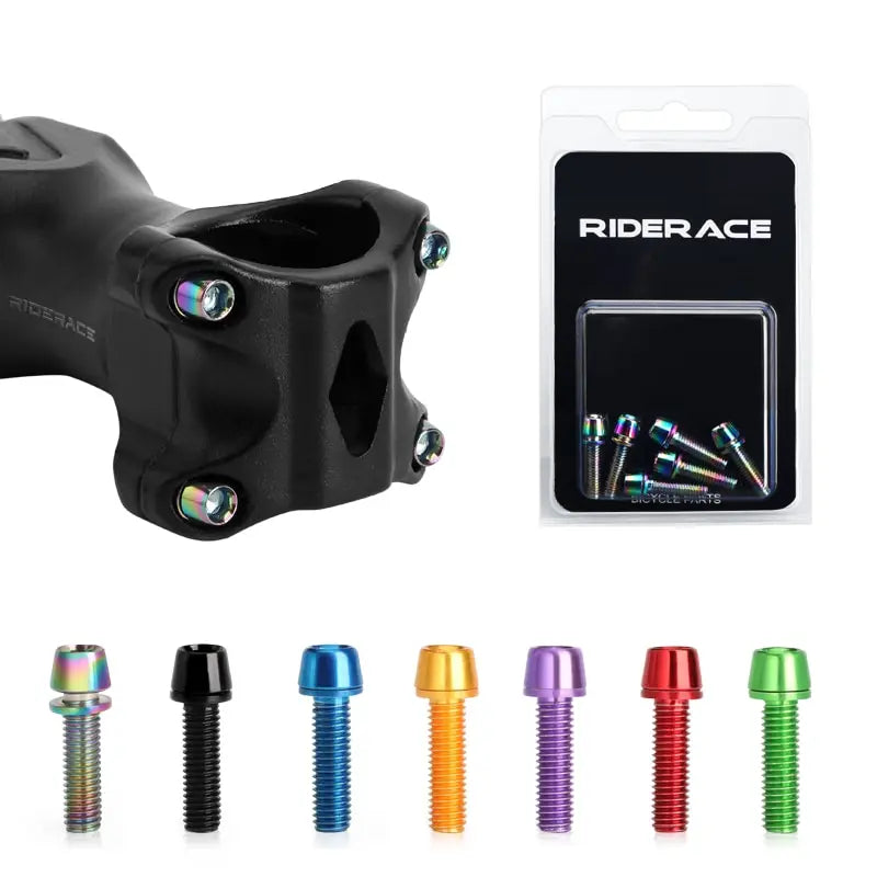 M5 18mm Titanium Colorful Bike Handlebar Screws Set of 6 Bike Handlebar Bolts PLUSH