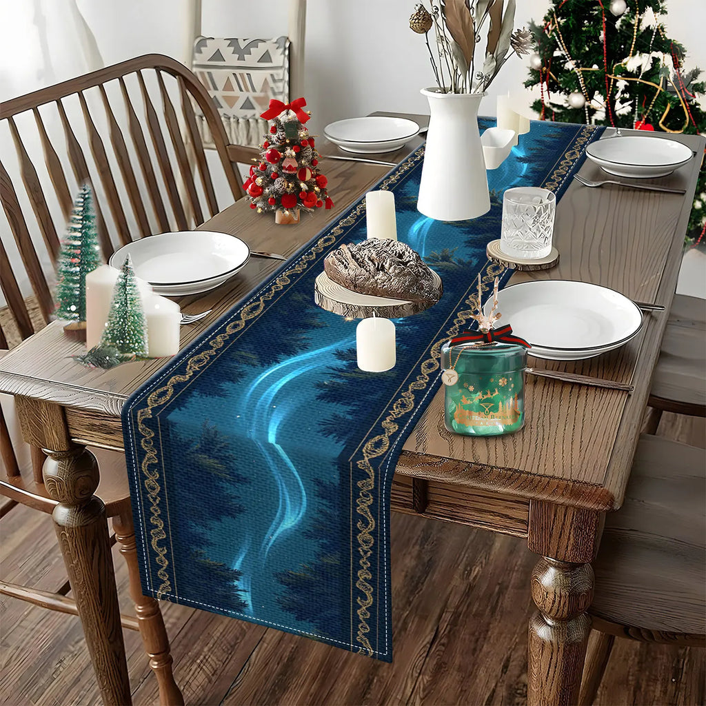 Starry Forest Table Runner – Aurora & Fantasy Party Décor Table Runner PLUSH