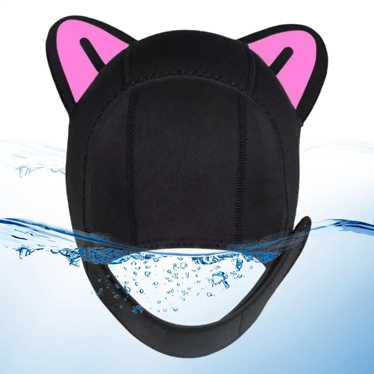 Women's Cat Ear Neoprene Diving Hood with Chin Straps Neoprene Diving Hood PLUSH