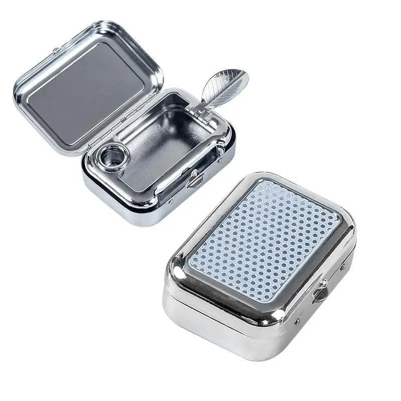 Stainless Steel Pocket Ashtray | Sealed Lid Windproof Travel Portable Pocket Ashtray PLUSH style 4