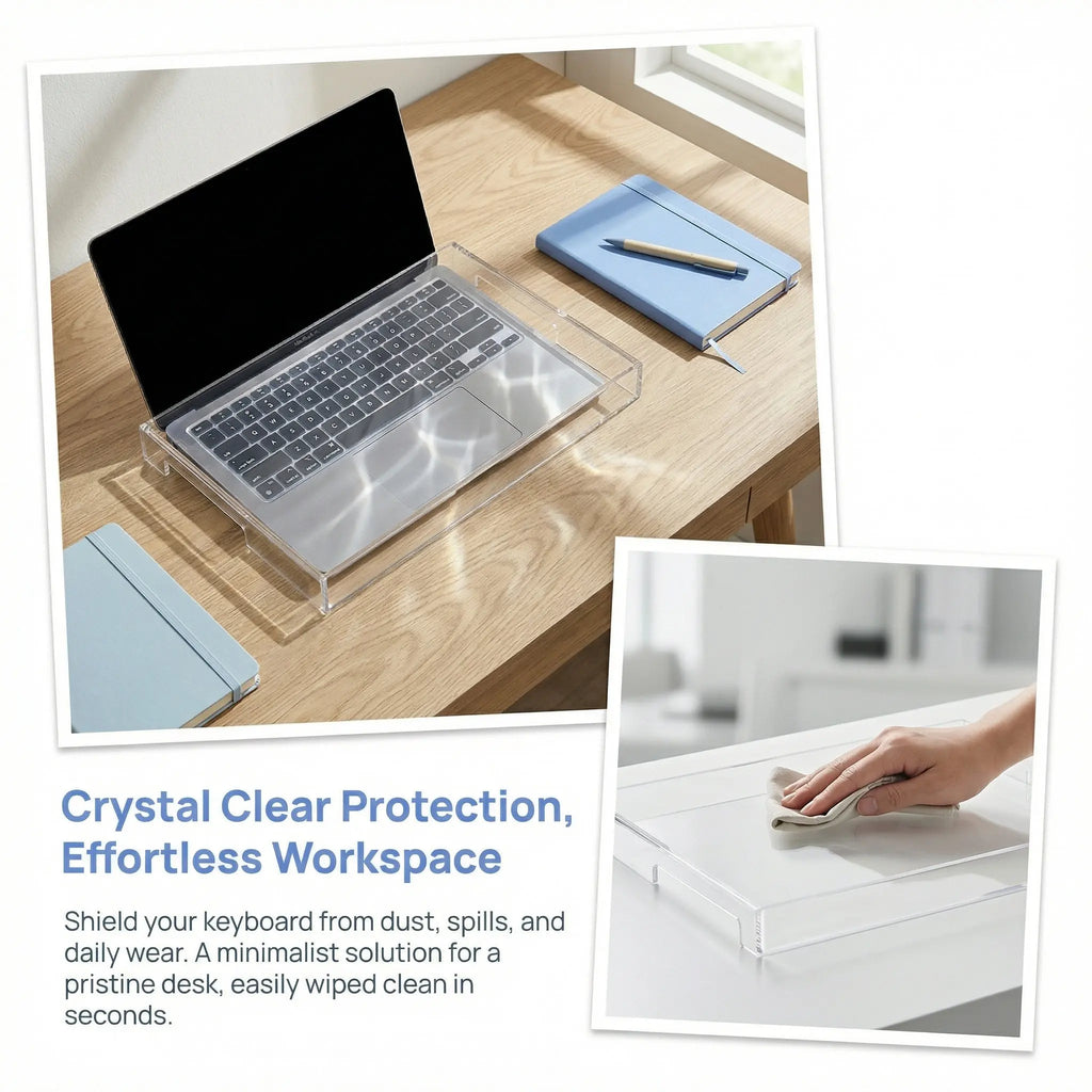 Clear Acrylic Keyboard Cover – Dustproof & Splash-Resistant Keyboard Cover PLUSH