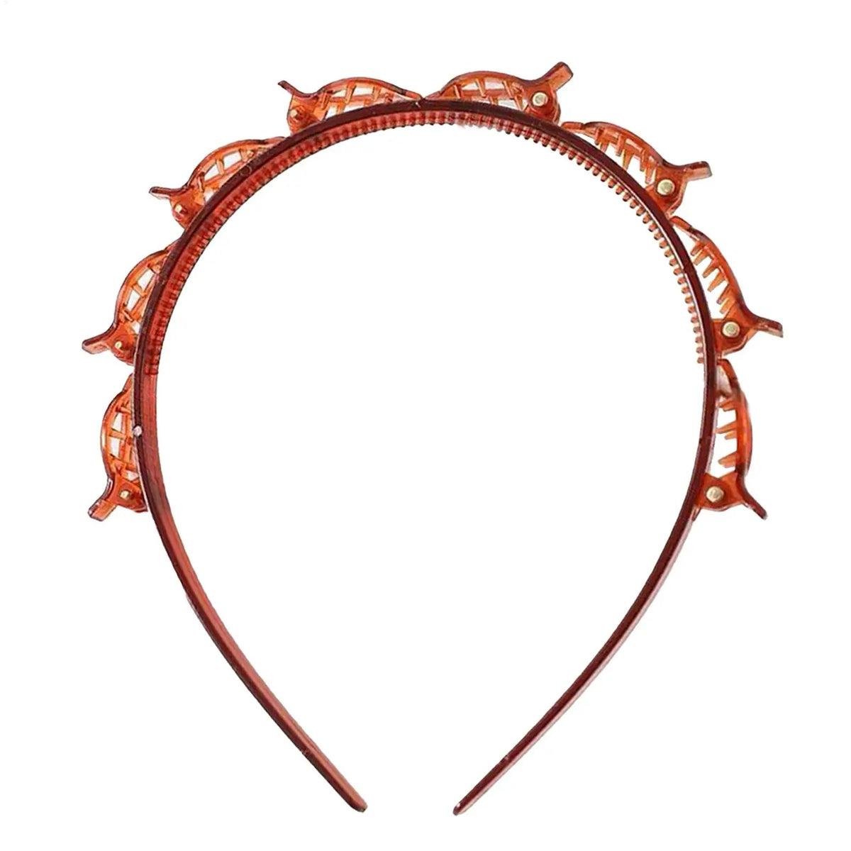 Women's Headband with Clips – Twist Plait Hair Hoop Hairpin Clip Headband PLUSH