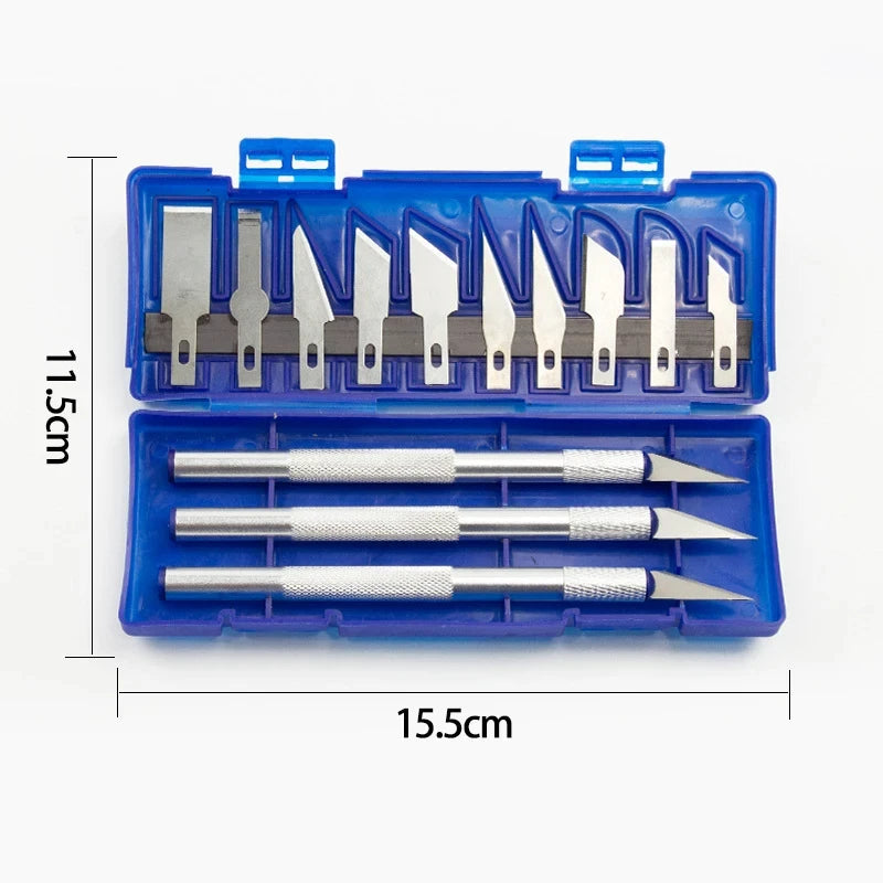 13-Piece Precision Carving Knife Set | DIY Art & Engraving Tool Craft Carving Knife Set PLUSH Blue