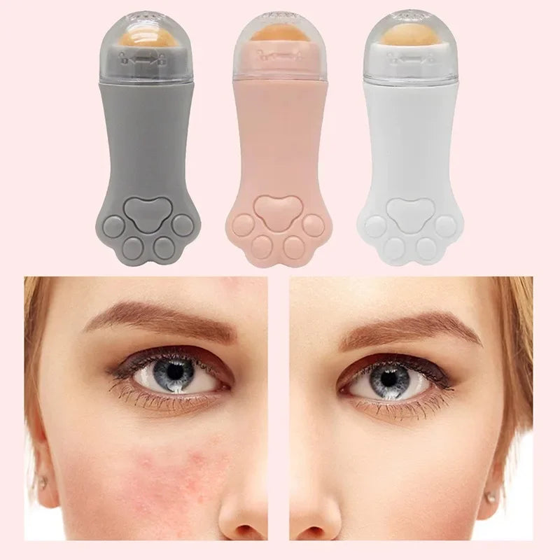 Cat Paw Volcanic Stone Face Oil Absorbing Roller | Skin Care Facial Oil Roller PLUSH