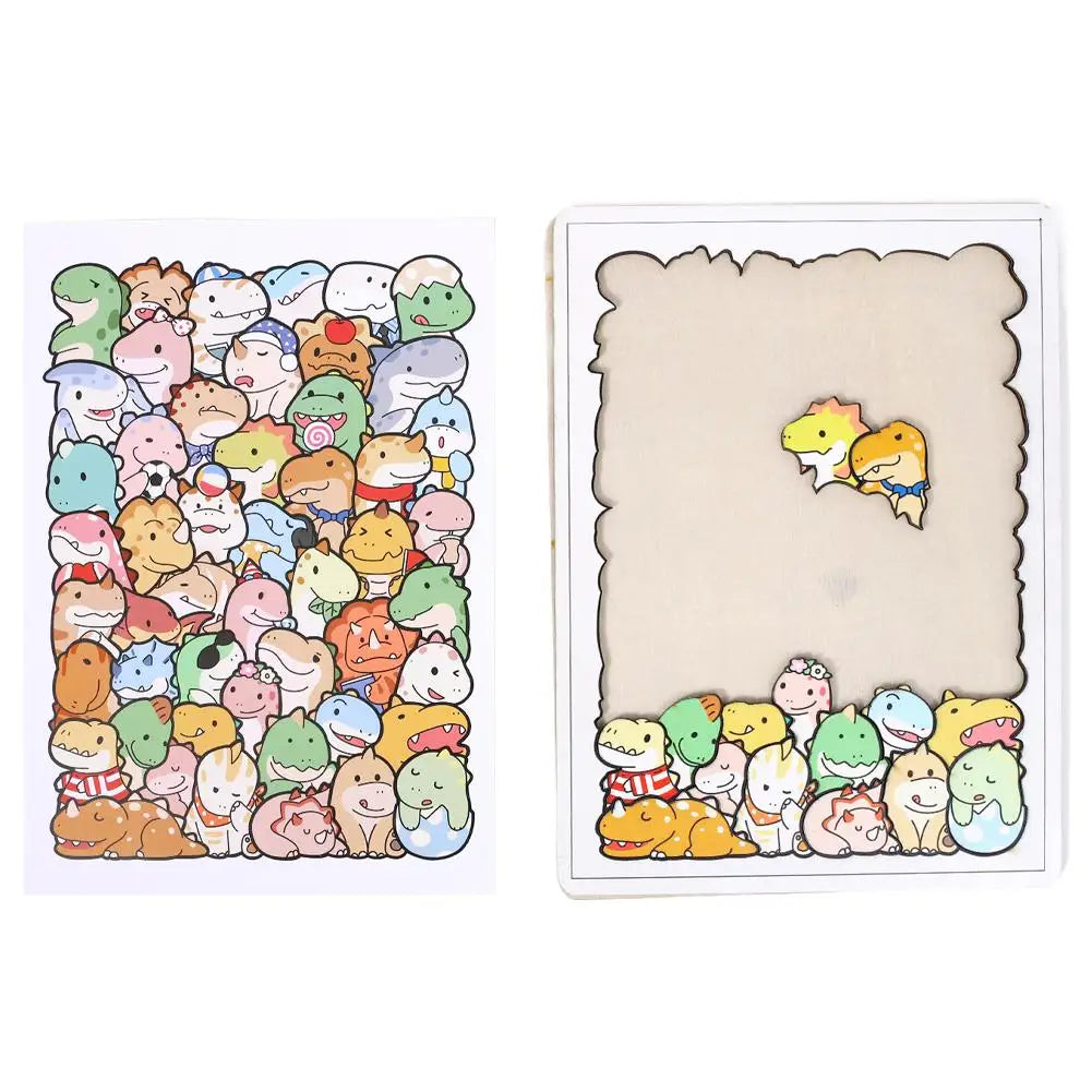 Wooden Cat Animal Puzzle – 50-Piece Irregular Laser-Cut Wood Wooden Jigsaw Puzzle PLUSH D