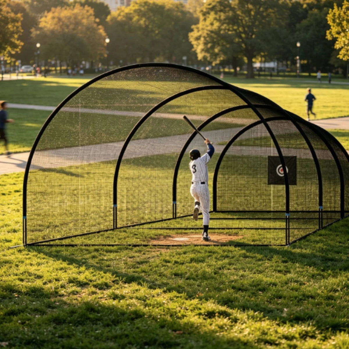 Arched Baseball Batting Cage with Frame | Backyard Training Baseball Batting Cage PLUSH
