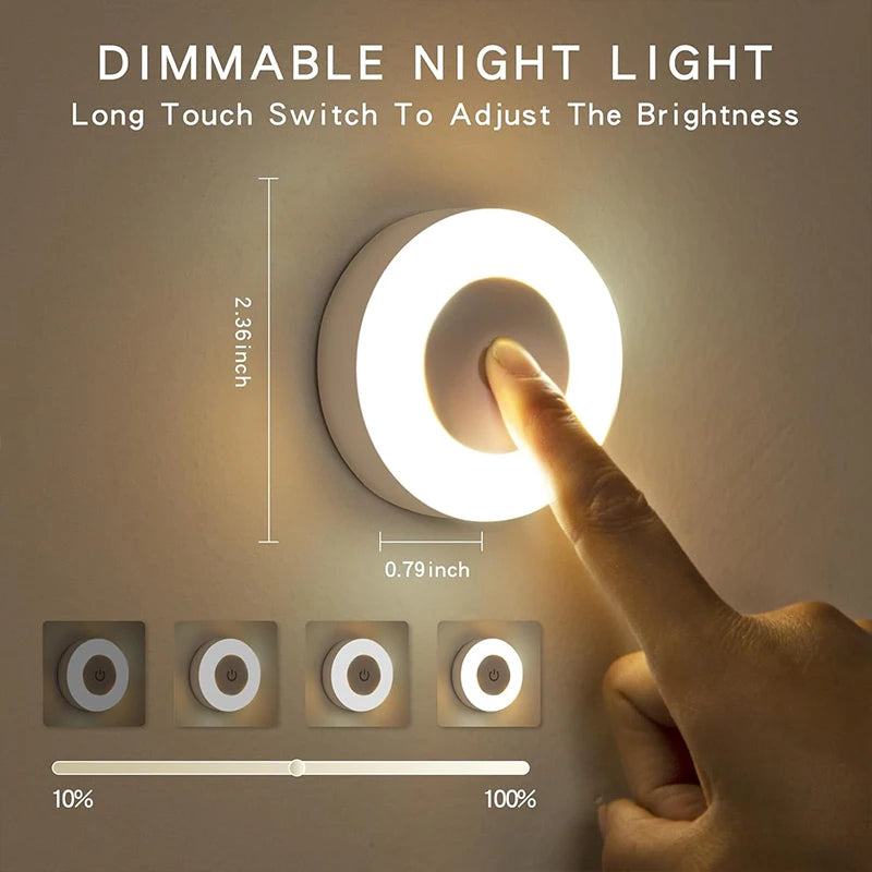 3-Mode LED Touch Night Light – USB Rechargeable Magnetic Lamp LED Night Light PLUSH