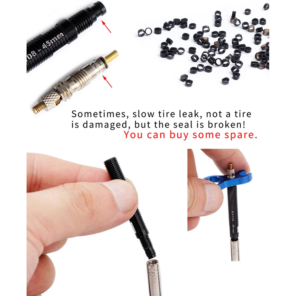 Presta Valve Extender Aluminum Alloy 45mm 80mm – 2pcs + Wrench Bike Valve Extender PLUSH