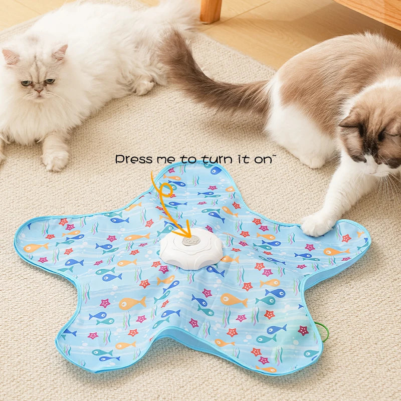 Electric Automatic Cat Turntable Toy – Interactive Wand Interactive Cat Toy PLUSH