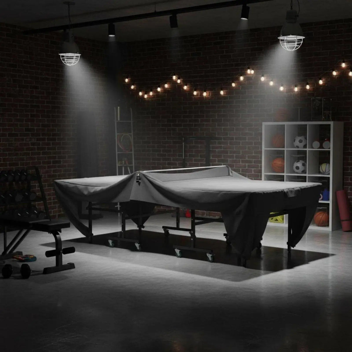 Table Tennis Table Cover – Dustproof & Moisture Resistant Table Tennis Cover PLUSH Black190D