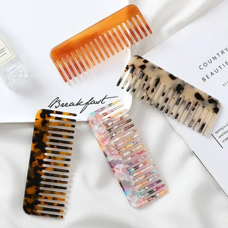 Wide Tooth Acetate Hair Comb – Anti-Static Styling Massage Hair Styling Comb PLUSH