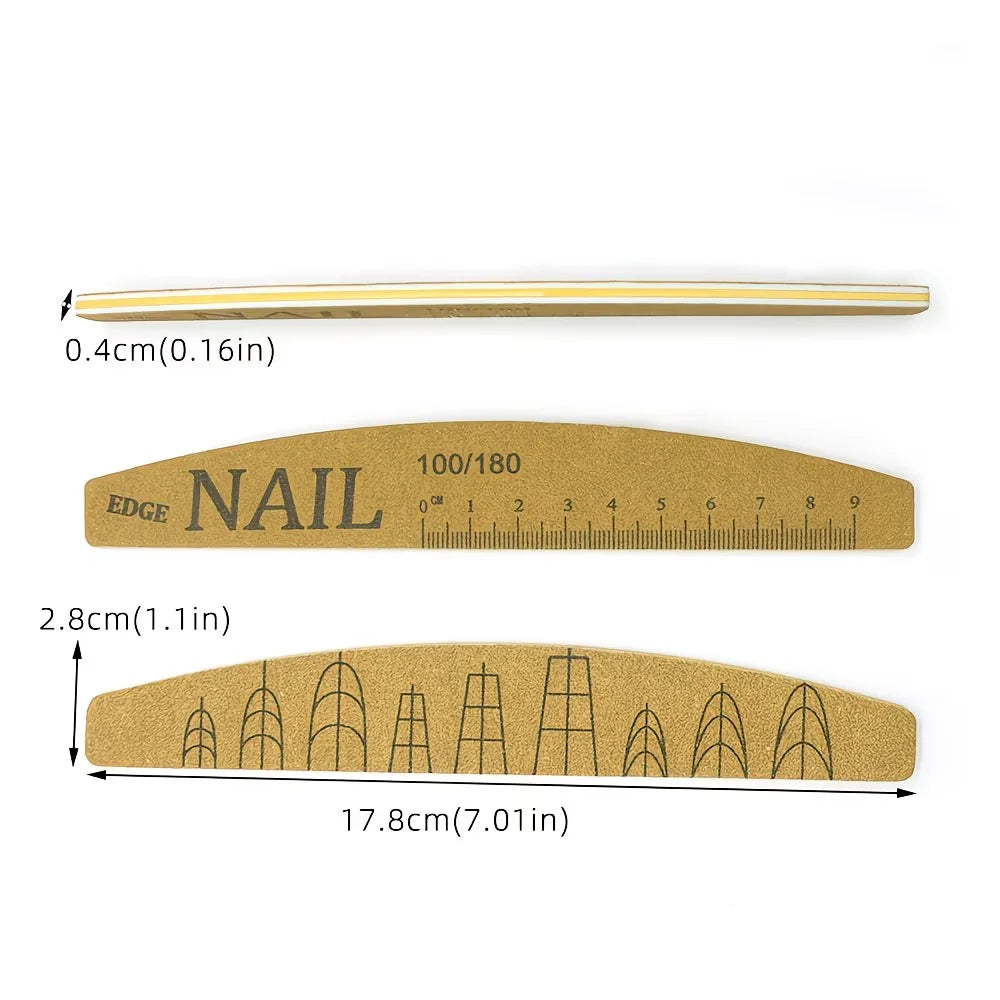 25-Pack Double-Sided Nail Files – Professional Emery Boards Nail File Set PLUSH