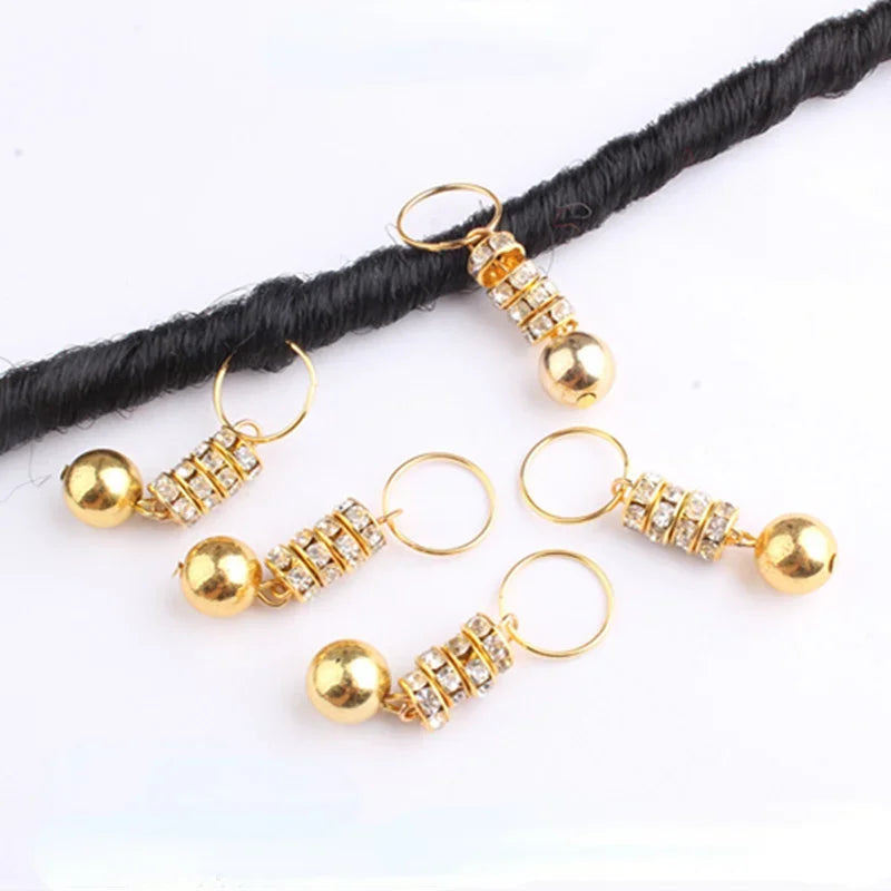 5pcs Hollow Flower Hair Cuffs – Dreadlock Braid Rings & Tubes Hair Braid Cuffs PLUSH 5pcs LQ622-8