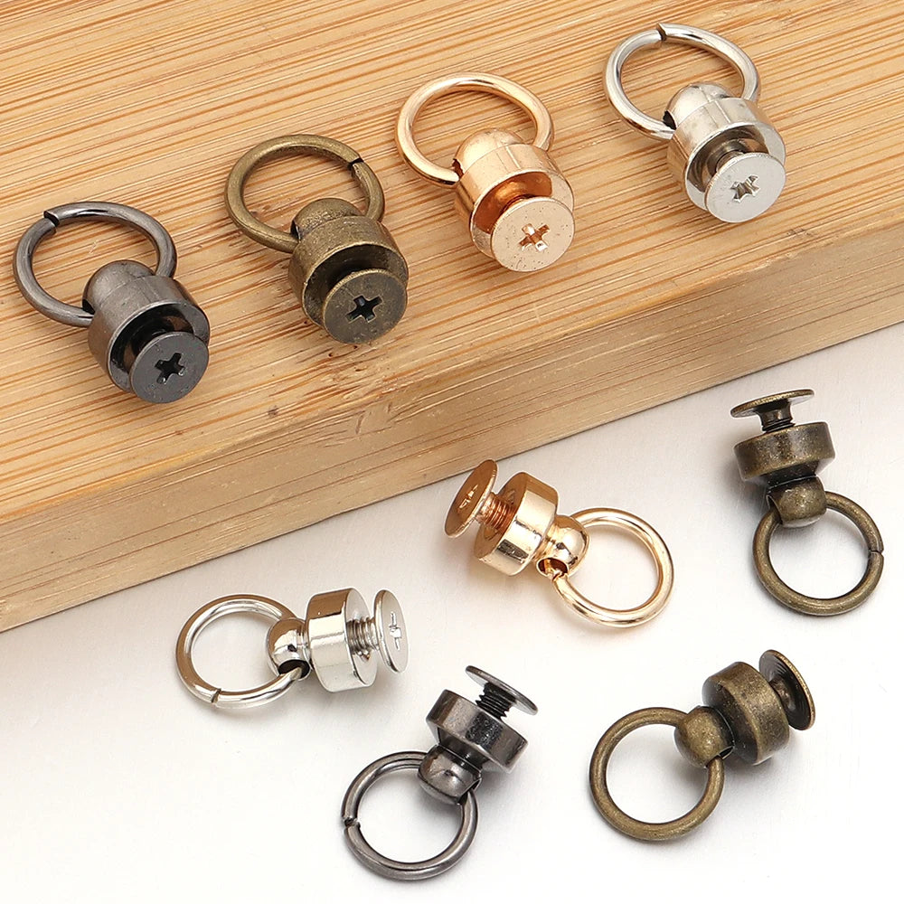5 Sets Brass Rotary Screw Rivets with O-Ring Studs | Leather Craft Leather Craft Rivets PLUSH