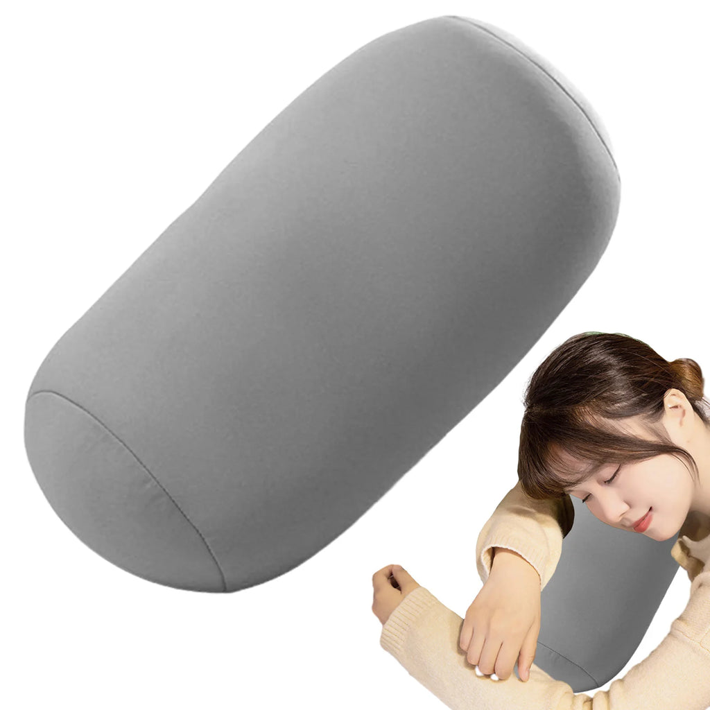 Microbead Cylindrical Roll Pillow – Soft Travel & Neck Support Microbead Roll Pillow PLUSH