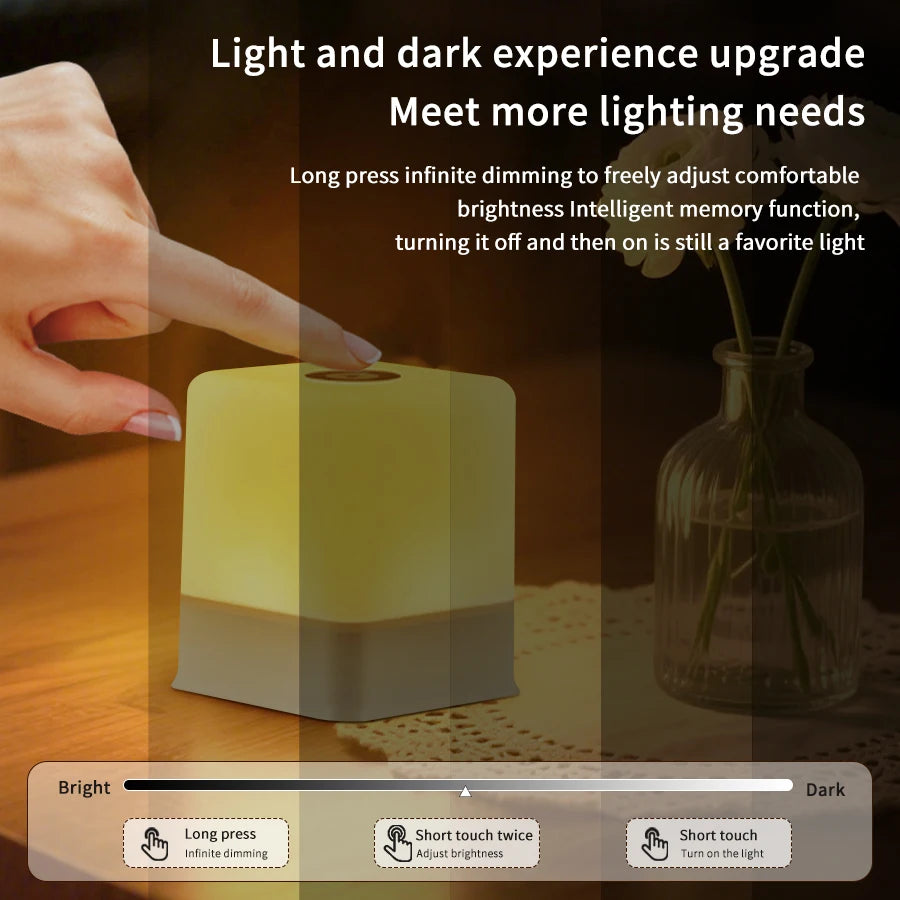 RGB LED Rechargeable Table Lamp – Dimmable Bedside Night Light LED Table Lamp PLUSH