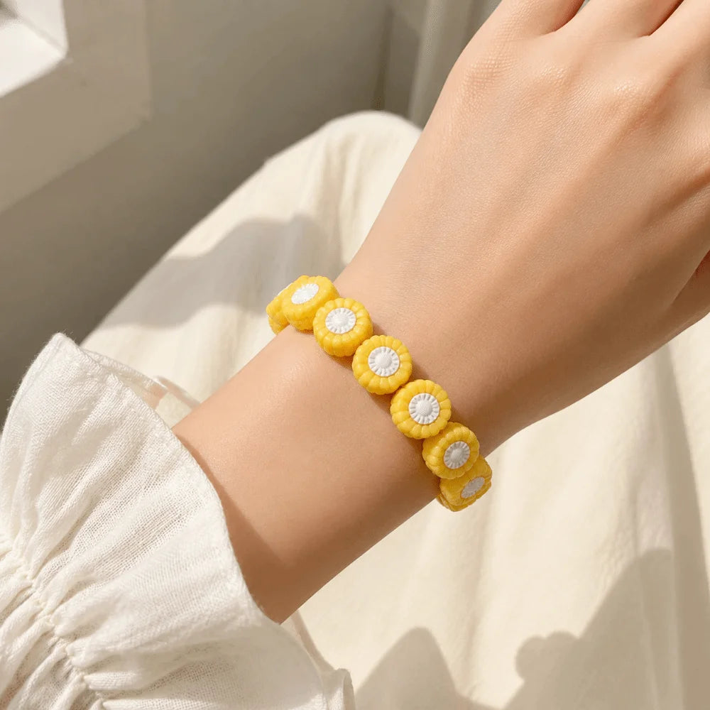 3D Resin Fruit Bead Bracelet – Colorful Stackable Elastic Resin Bead Bracelet PLUSH
