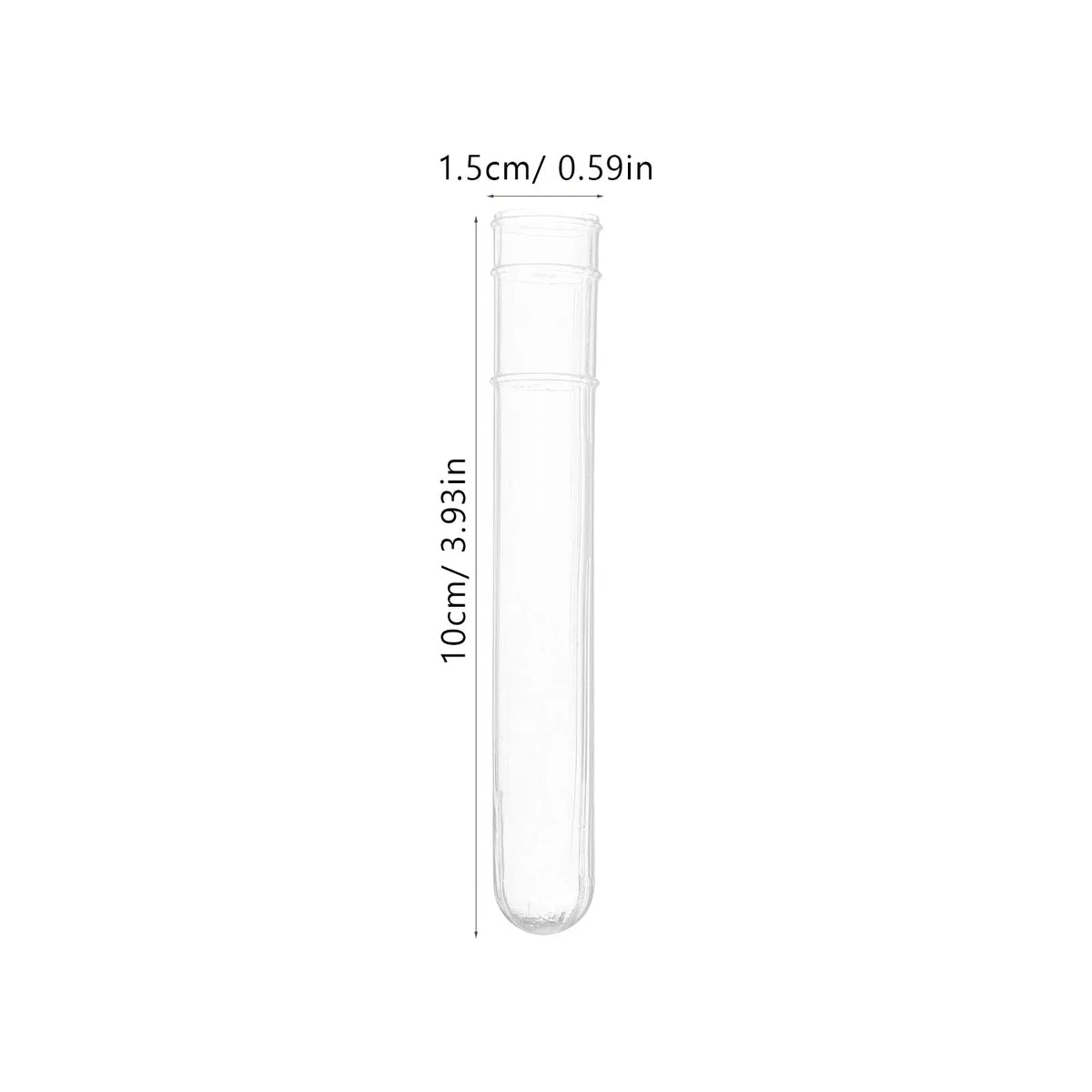 100pcs Clear Plastic Test Tubes Storage Vials with Caps Plastic Test Tubes PLUSH