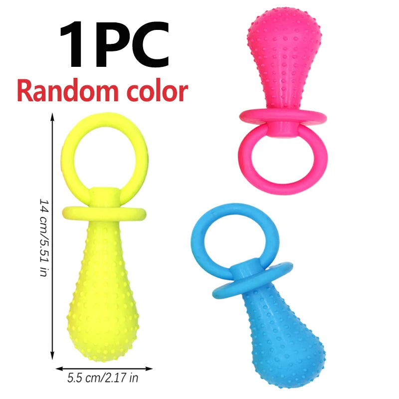 Dog Chew Toy for Teeth Cleaning – Soft Silicone Bone Dog Chew Toy PLUSH Random color 1PC