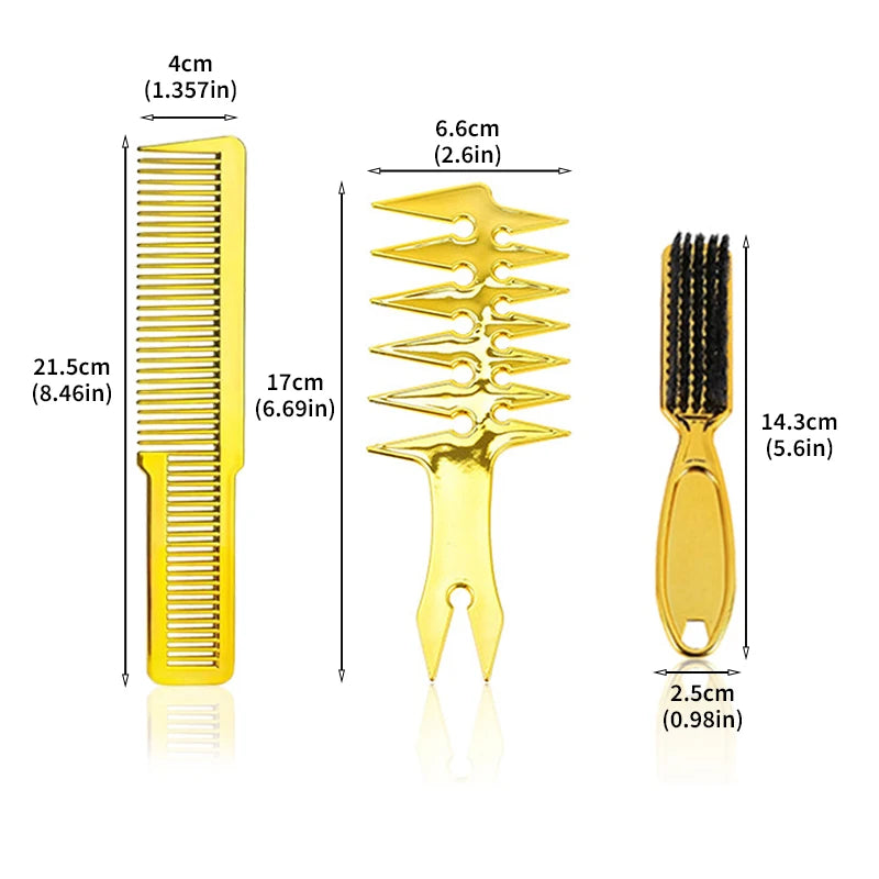 Professional Haircut Comb & Brush Set – 3pc/4pc Salon Kit Hair Styling Set PLUSH C-3pcs