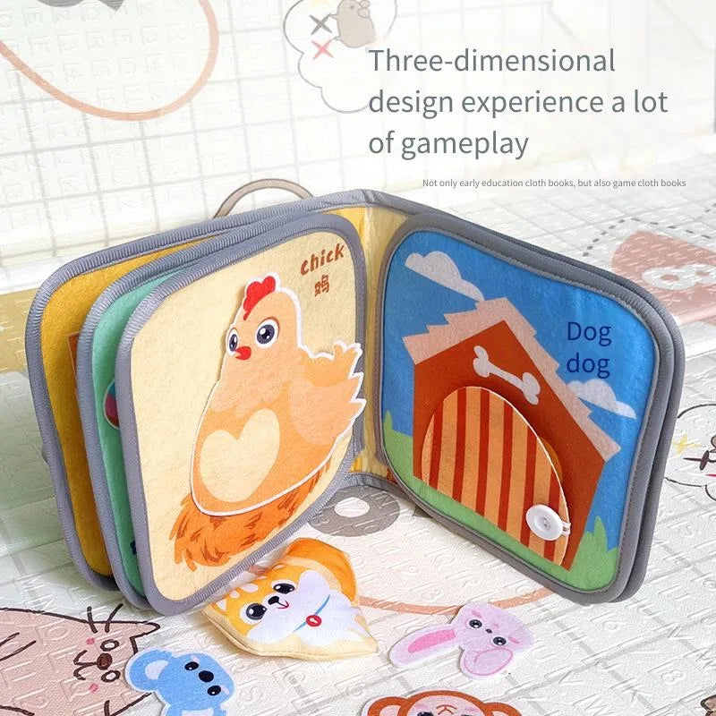 Baby Cloth Sensory Book – Montessori Cognitive Toy Ages 0–3 Baby Sensory Book PLUSH