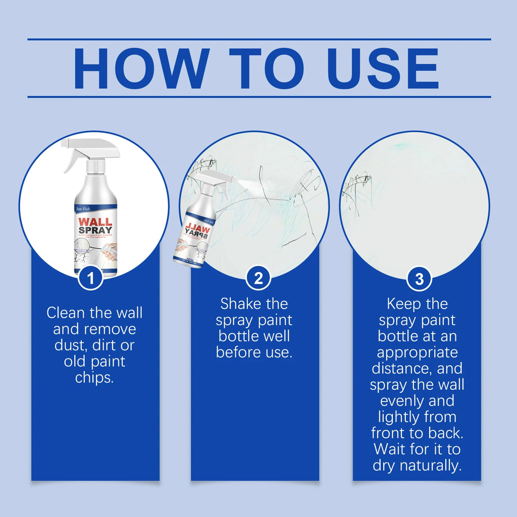 Jue-Fish Wall Repair Spray – Fast-Drying Interior Touch-Up Paint Wall Repair Spray PLUSH