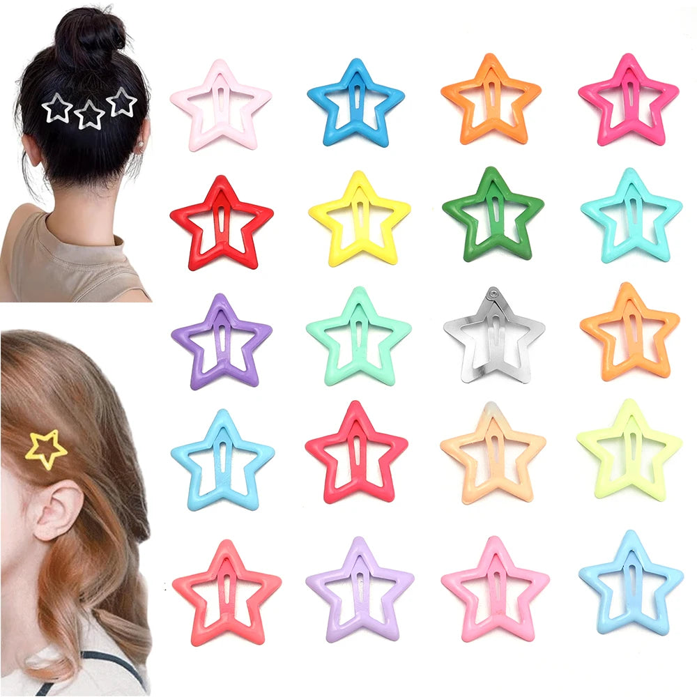 100pcs Y2K Star Metal BB Hair Clips for Girls – Colorful Kids Hair Clips PLUSH