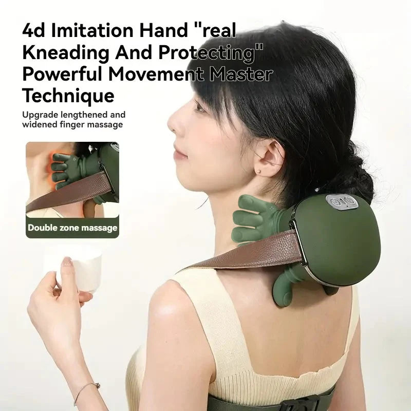 USB Rechargeable 4D Neck & Shoulder Heating Massager Neck Shoulder Massager PLUSH