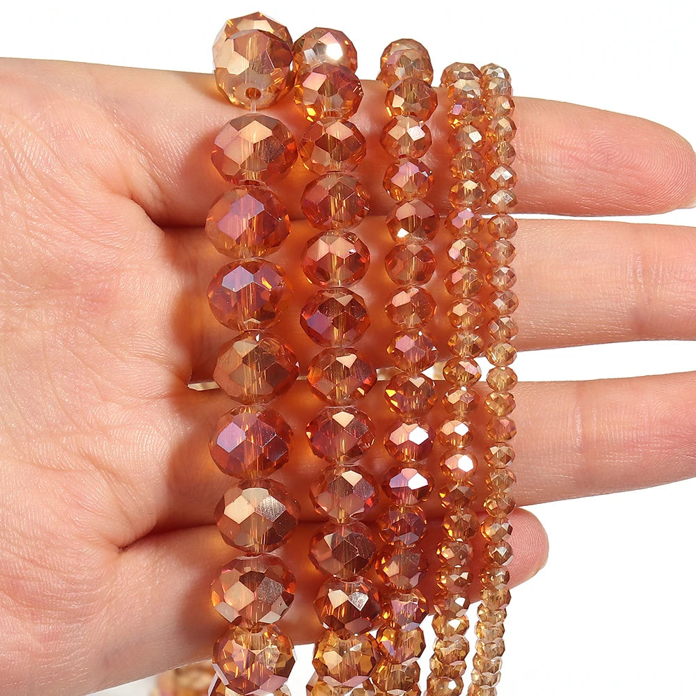 Faceted Rondelle Crystal Glass Spacer Beads | DIY Jewelry Crystal Glass Beads PLUSH