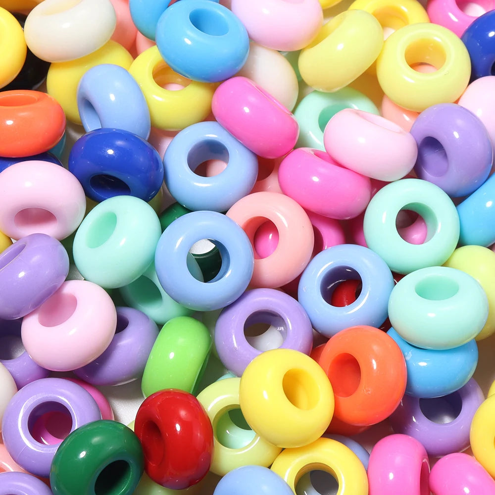 50pcs Multicolor Big Hole Acrylic Abacus Spacer Beads – DIY Acrylic Spacer Beads PLUSH