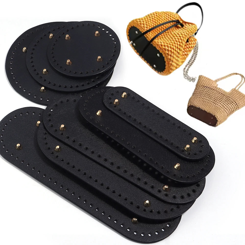 PU Leather Bag Bottom Base Insert Shaper – Round & Oval DIY Bag Base Shaper PLUSH