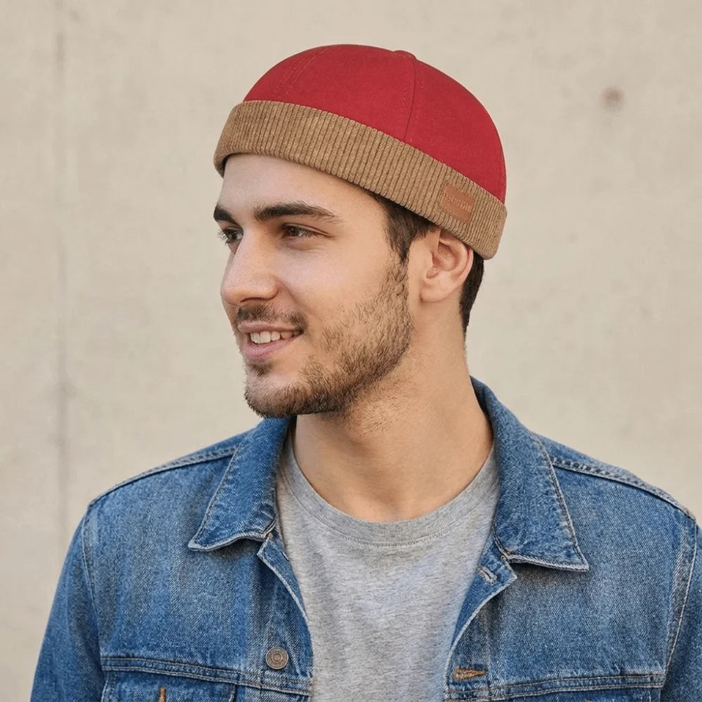 Corduroy Brimless Dome Cap – Adjustable Cotton Hat Brimless Dome Cap PLUSH